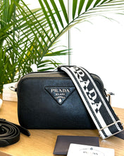 Load image into Gallery viewer, [SOLD] PRADA Logo-Plaque Small Leather Crossbody Bag in Black
