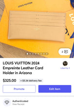 Load image into Gallery viewer, LOUIS VUITTON 2024 Empreinte Leather Card Holder in Arizona
