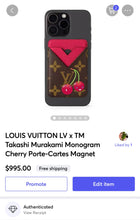 Load image into Gallery viewer, 🍒 LOUIS VUITTON LV x TM Takashi Murakami Monogram Cherry Porte-Cartes Magnet
