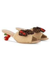 Load image into Gallery viewer, 🍒 LOUIS VUITTON LV x TM Takashi Murakami Raffia Cherry Cherie Mule / (EU) 38.5
