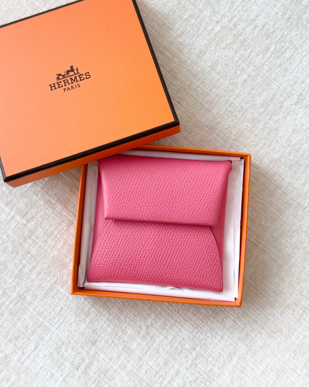 HERMES 2023 Bastia Change Purse / Epsom / Rose Azalee