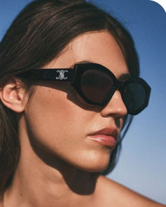 CELINE EYEWEAR Triomphe Cat-eye Acetate Sunglasses / Black