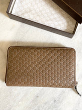 Load image into Gallery viewer, GUCCI Micro GG Guccissima XL Leather Zip Around Wallet in Dark Brown
