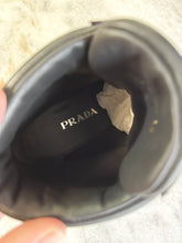 Load image into Gallery viewer, [SOLD] PRADA 55mm Block-Heel Combat Leather Ankle Booties in Black (EU) 37
